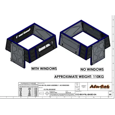 ModCAP Base pour benne 6.5' avec fenêtres Alu-Cab